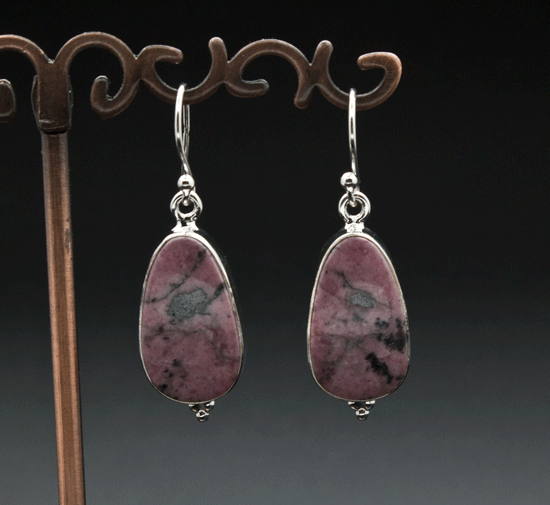 Sterling Silver Rhodonite Earrings