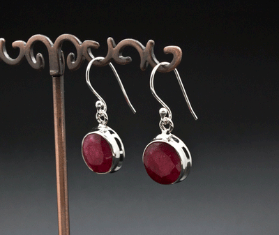 Sterling Silver Ruby Earrings