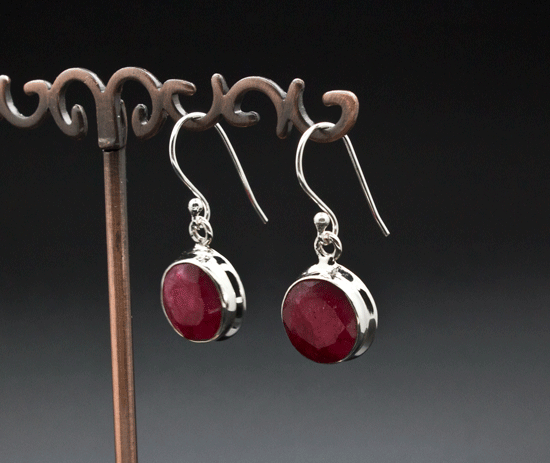 Sterling Silver Ruby Earrings