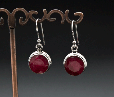 Sterling Silver Ruby Earrings