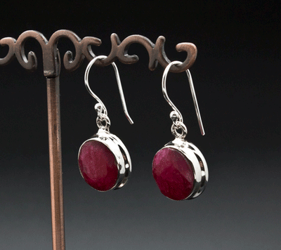 Sterling Silver Ruby Earrings