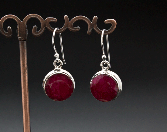 Sterling Silver Ruby Earrings