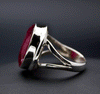 Sterling Silver Faceted Ruby Ring Size 7