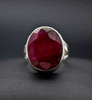 Sterling Silver Faceted Ruby Ring Size 7