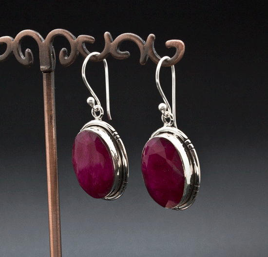 Sterling Silver Ruby Earrings