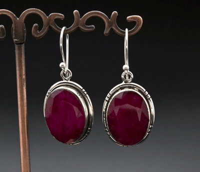 Sterling Silver Ruby Earrings