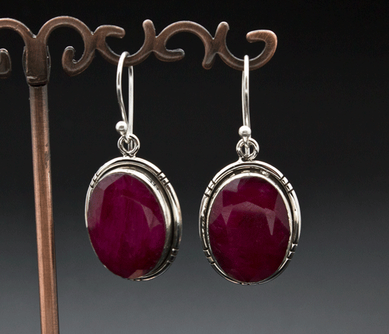 Sterling Silver Ruby Earrings