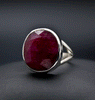 Sterling Silver Faceted Ruby Ring Size 10