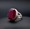 Sterling Silver Faceted Ruby Ring Size 5
