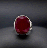 Sterling Silver Faceted Ruby Ring Size 5