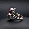 Sterling Silver Faceted Ruby Ring Size 5