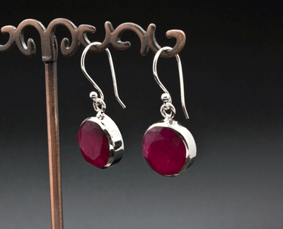 Sterling Silver Ruby Earrings