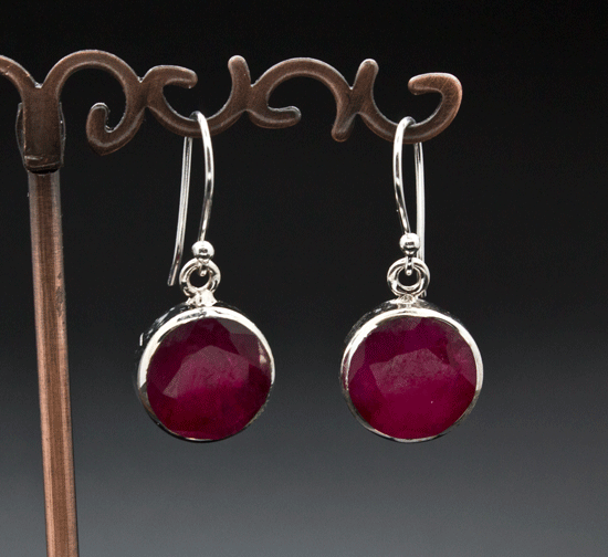 Sterling Silver Ruby Earrings