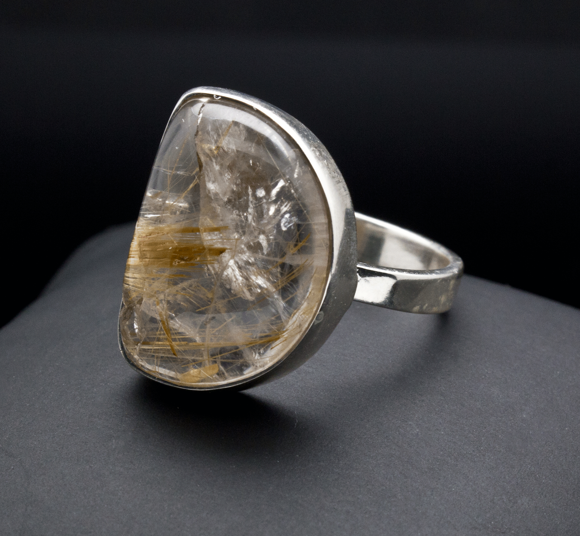 Sterling Silver Rutilated Quartz Ring Size 10