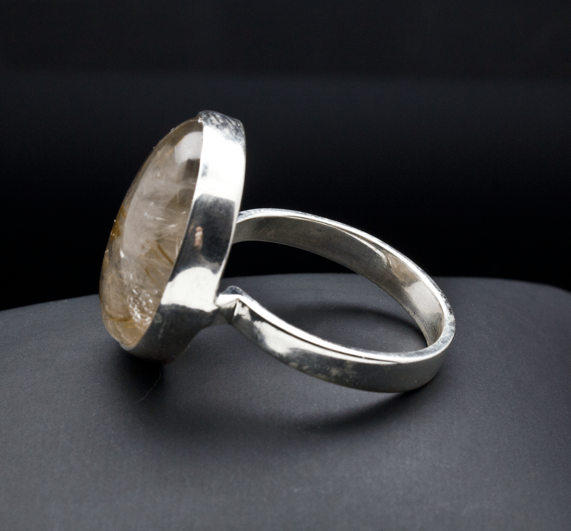 Sterling Silver Rutilated Quartz Ring Size 10