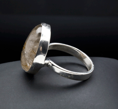 Sterling Silver Rutilated Quartz Ring Size 10