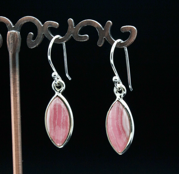 Sterling Silver Rhodochrosite Earrings