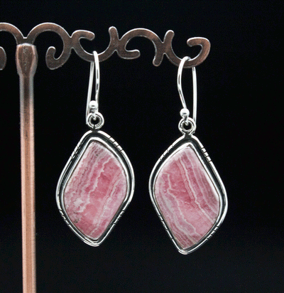 Sterling Silver Rhodochrosite Earrings