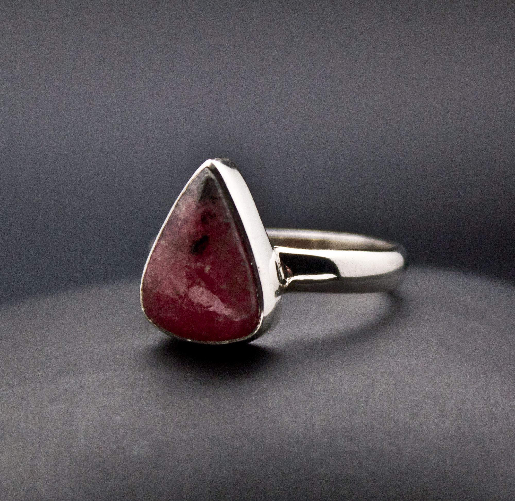 Sterling Silver Rhodonite Ring Size 9