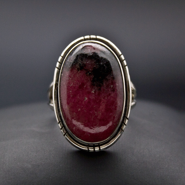 Sterling Silver Rhodonite Ring Size 7