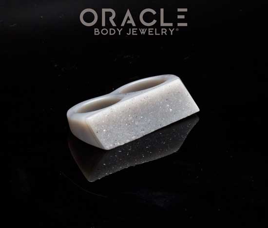 Druzy Agate Double Finger Ring Size 8 and 9