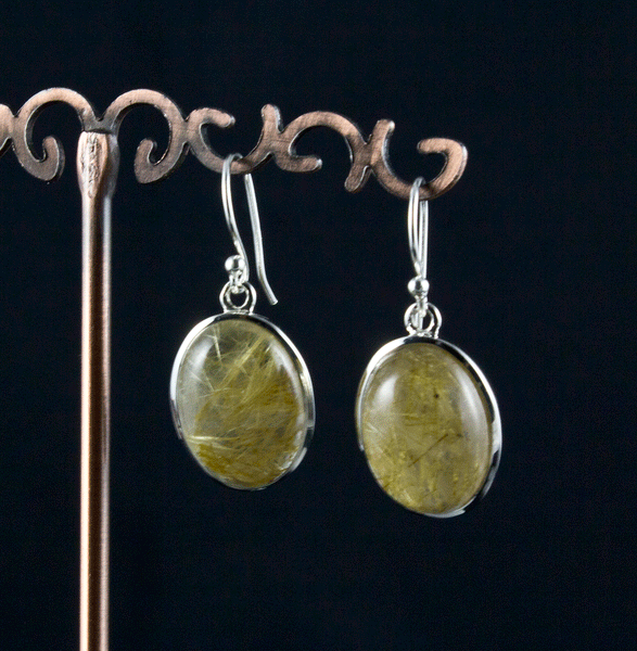 Sterling Silver Rutilated Quartz Earrings