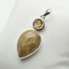 Sterling Silver Rutilated Quartz and Faceted Citrine Pendant