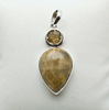 Sterling Silver Rutilated Quartz and Faceted Citrine Pendant