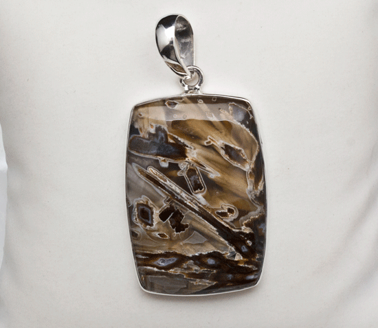 Sterling Silver Stick Agate Pendant