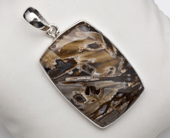 Sterling Silver Stick Agate Pendant