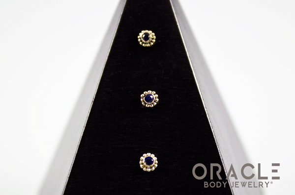 14k Sapphire Threadless Gold End