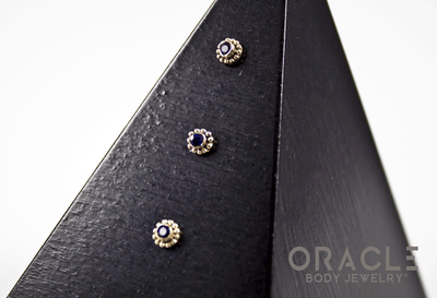 14k Sapphire Threadless Gold End