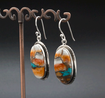 Sterling Silver Spiny Oyster Earrings