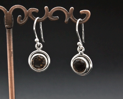Sterling Silver Smoky Quartz Earrings