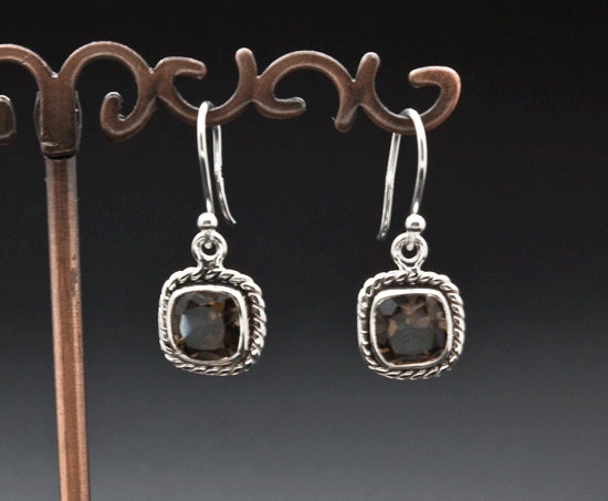 Sterling Silver Smoky Quartz Earrings