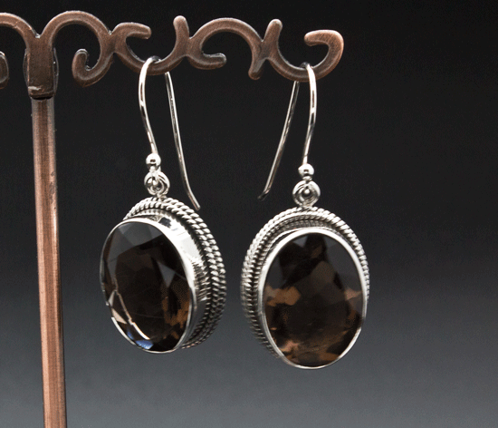 Sterling Silver Smoky Quartz Earrings