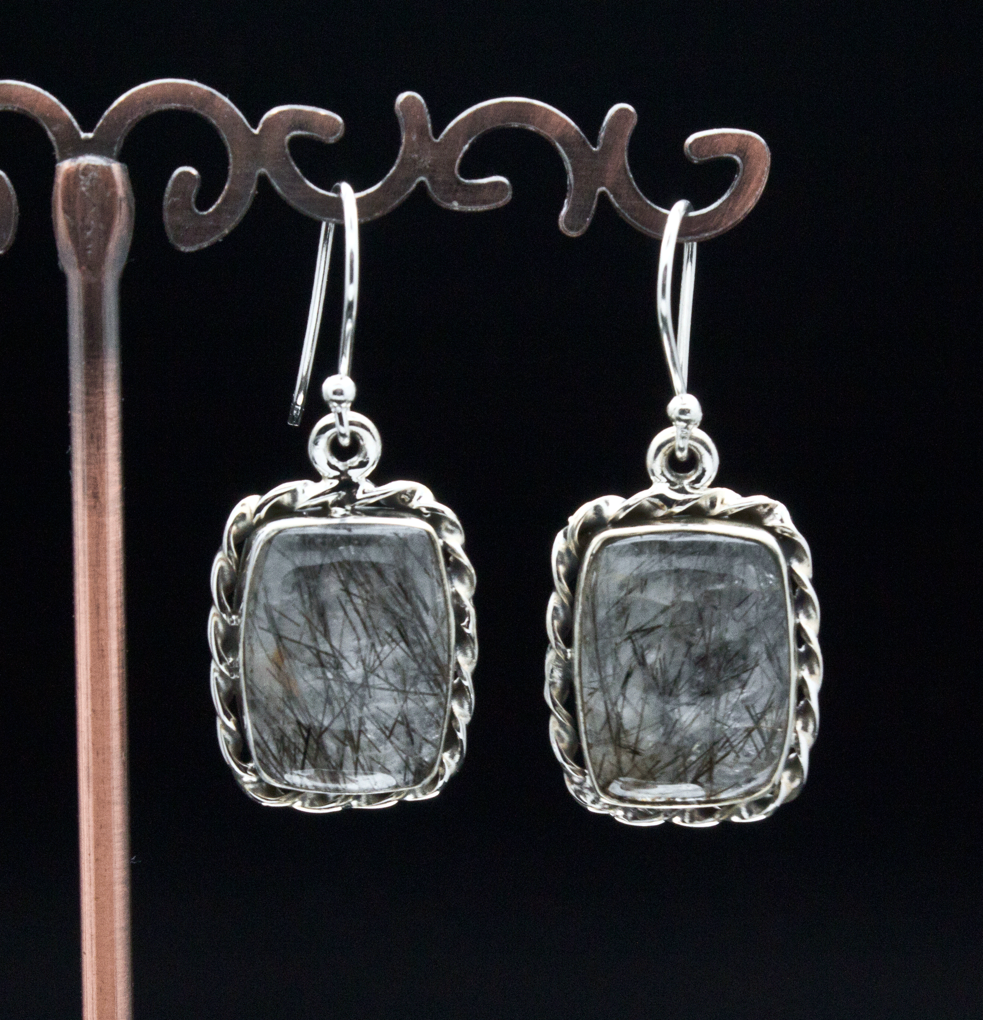 Sterling Silver Tourmalated Quartz Earrings