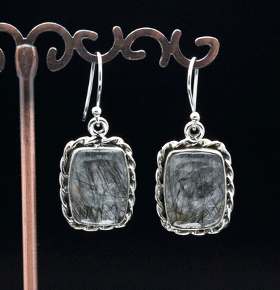 Sterling Silver Tourmalated Quartz Earrings