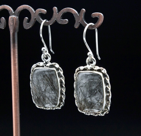 Sterling Silver Tourmalated Quartz Earrings