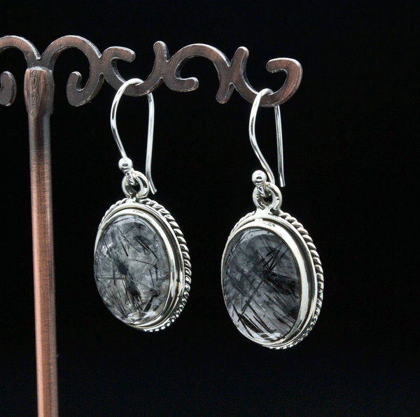 Sterling Silver Tourmalated Quartz Earrings