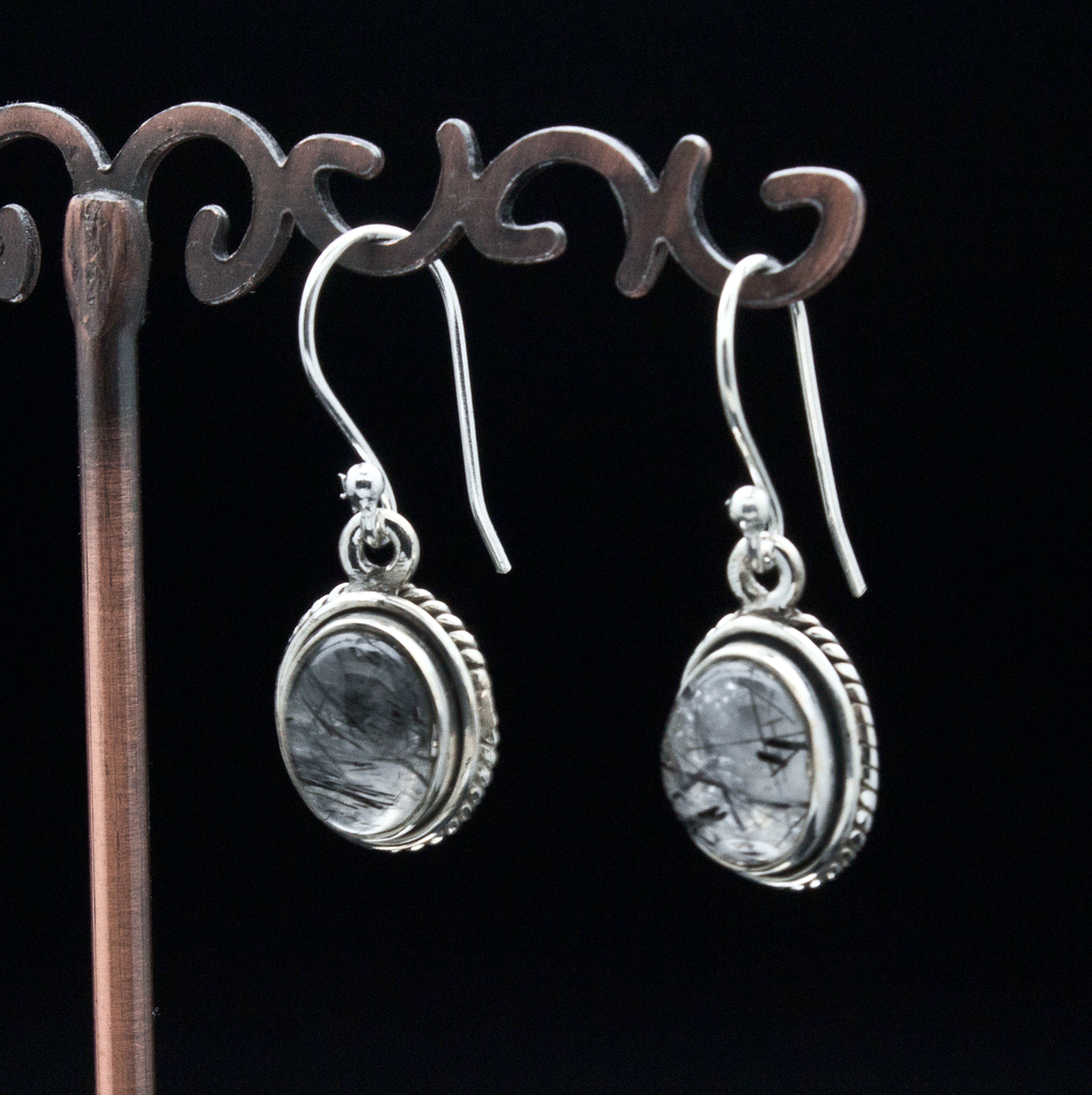 Sterling SIlver Tourmalated Quartz Earrings