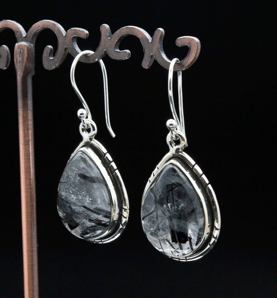 Sterling Silver Tourmalated Quartz Earrings