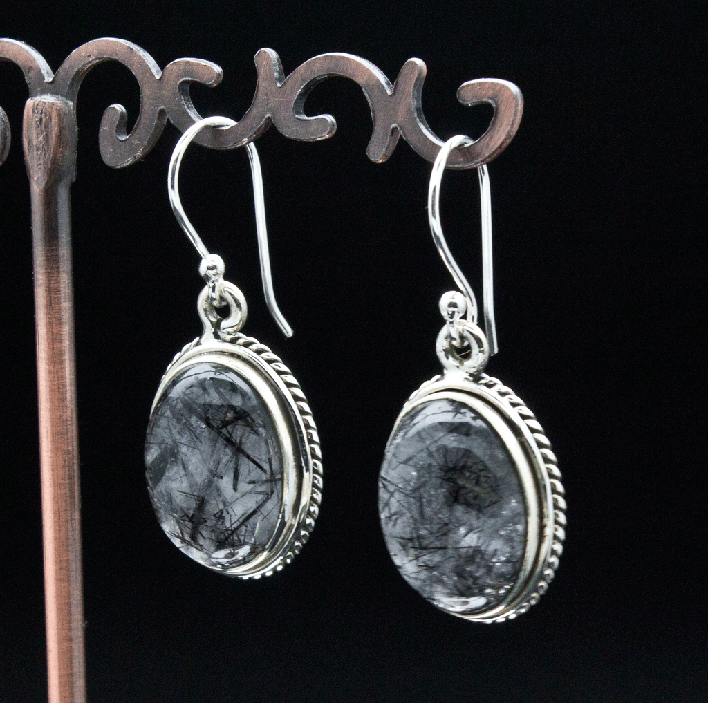 Sterling Silver Tourmalated Quartz Earrings