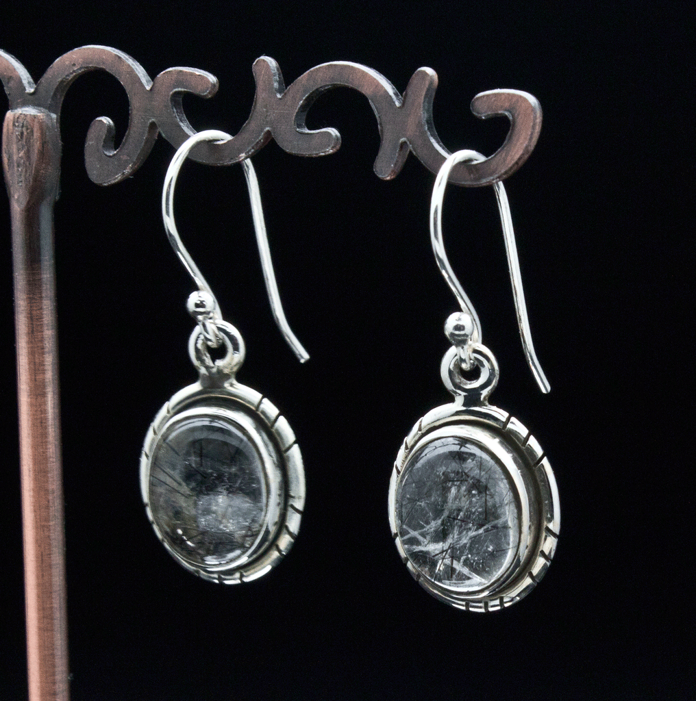 Sterling Silver Tourmalated Quartz Earrings