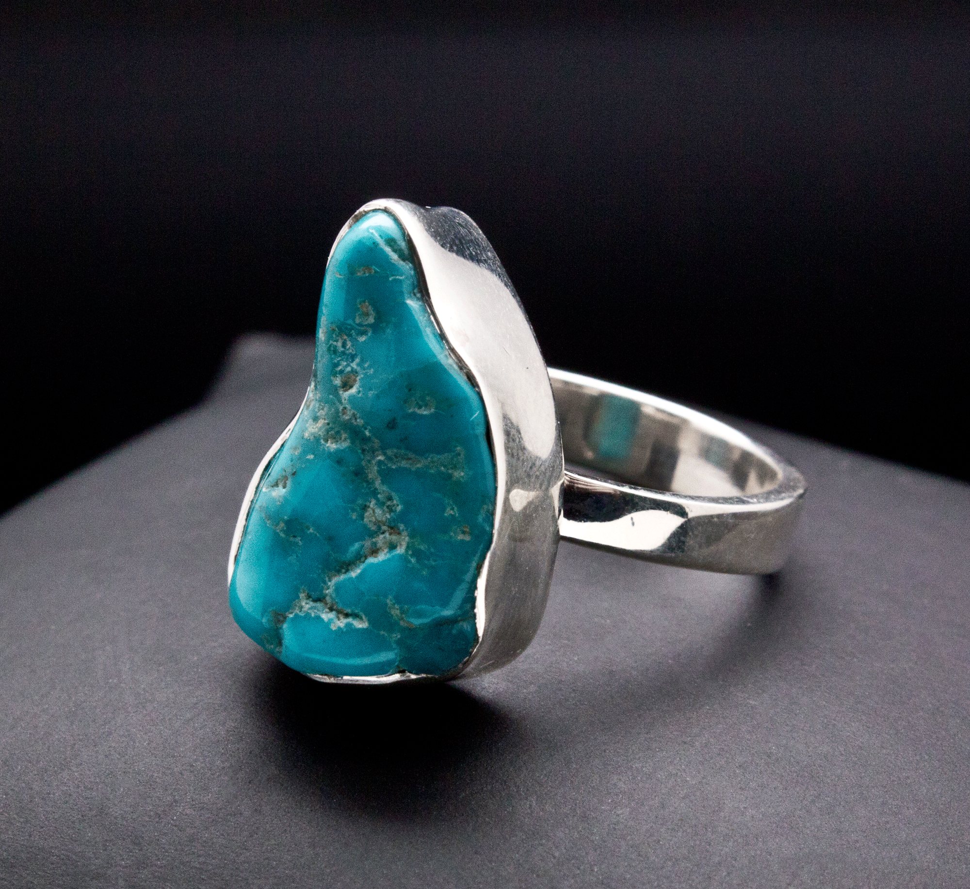 Sterling Silver Raw Turquoise Ring Size 7