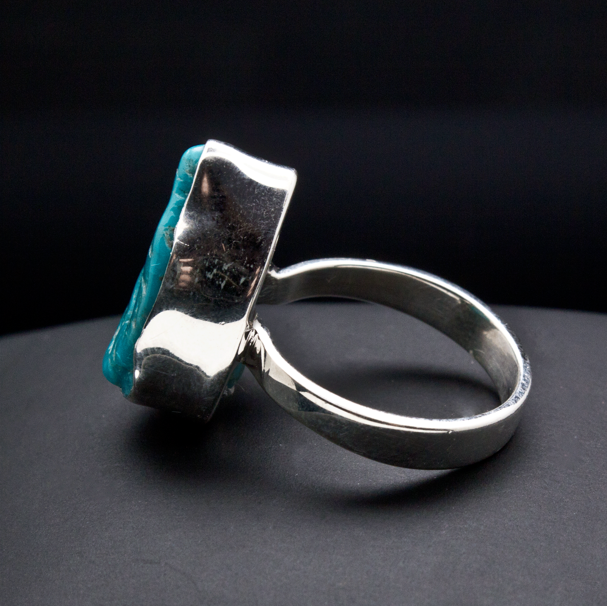 Sterling Silver Raw Turquoise Ring Size 7