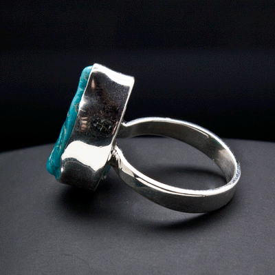 Sterling Silver Raw Turquoise Ring Size 7
