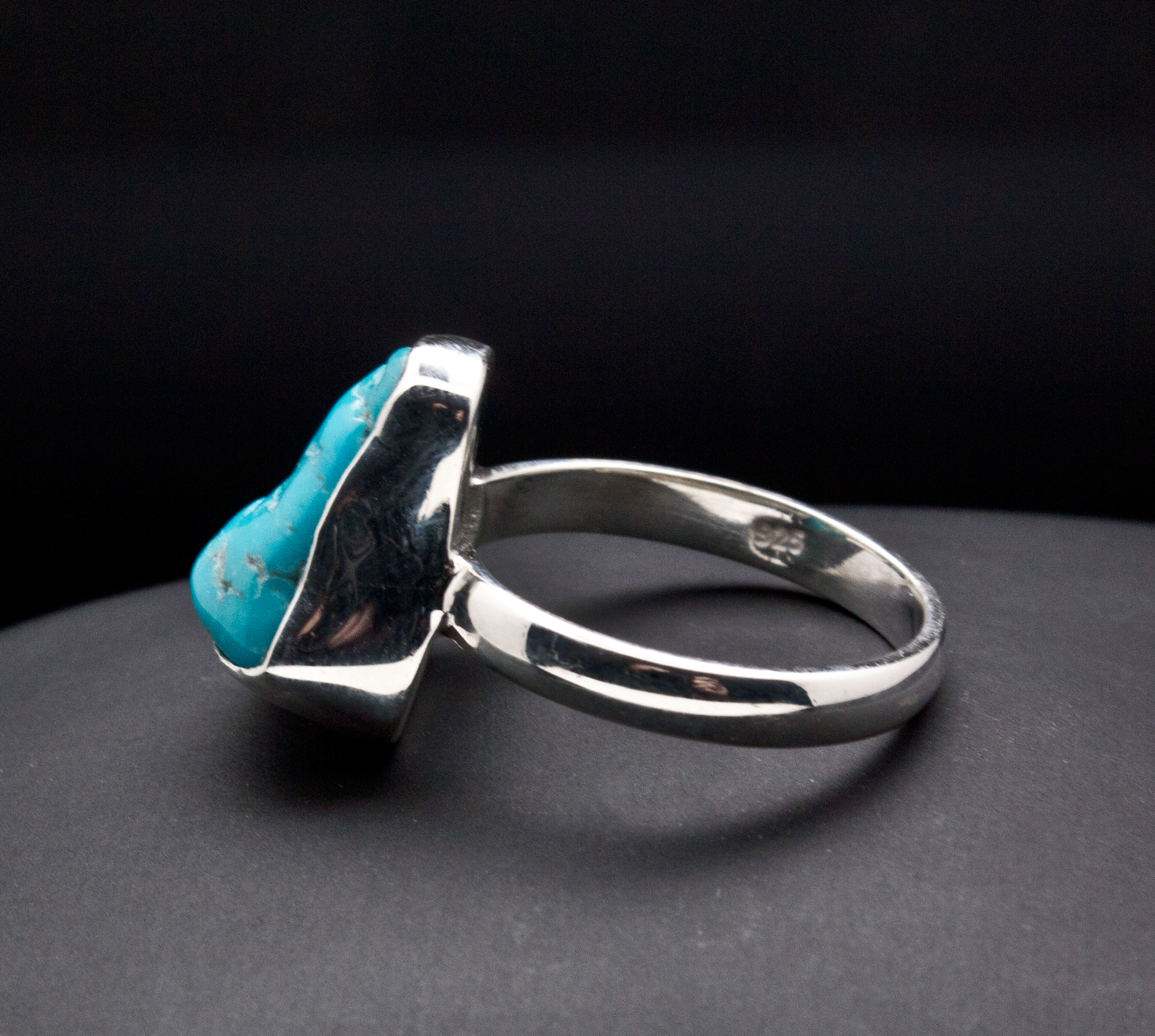 Sterling Silver Raw Turquoise Ring Size 7