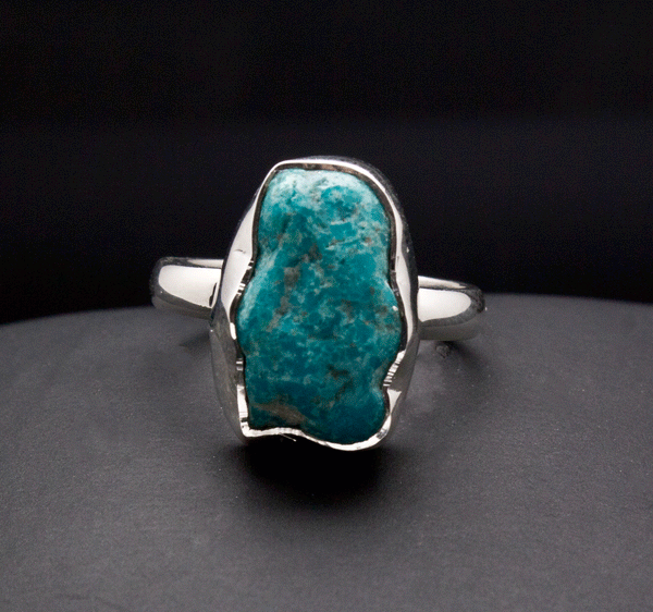 Sterling Silver Raw Turquoise Ring Size 7