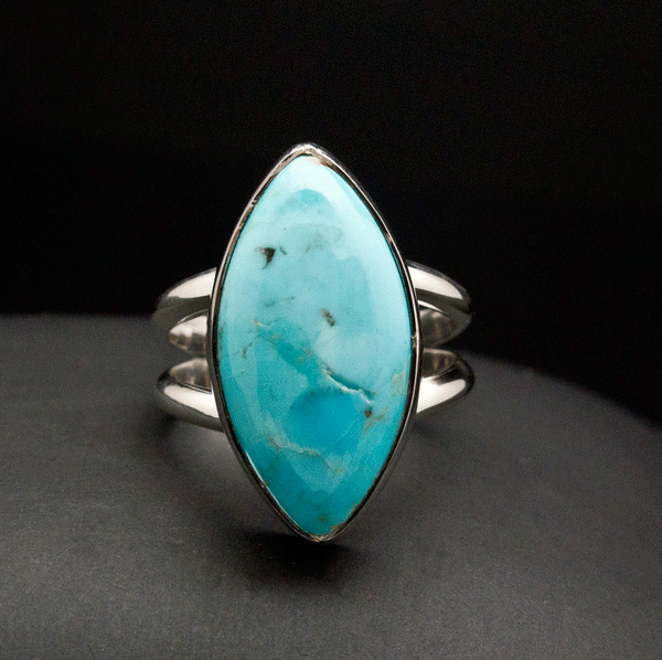 Sterling Silver Kingman Turquoise Ring Size 6.5